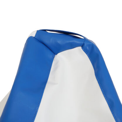 Fotoliu tip para Mara, Big Bean Bag, alb-albastru, imitatie piele, 74 cm - imagine 7