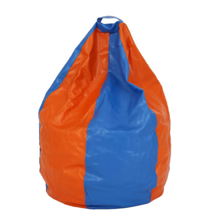 Fotoliu tip para Mara, Big Bean Bag, albastru-portocaliu, imitatie piele, 74 cm