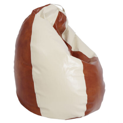 Fotoliu tip para Mara, Big Bean Bag, crem-cognac, imitatie piele, 74 cm - imagine 4