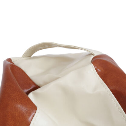 Fotoliu tip para Mara, Big Bean Bag, crem-cognac, imitatie piele, 74 cm - imagine 5