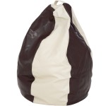 Fotoliu tip para Mara, Big Bean Bag, crem-maro, imitatie piele, 74 cm - imagine 4