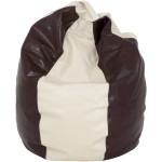 Fotoliu tip para Mara, Big Bean Bag, crem-maro, imitatie piele, 74 cm - imagine 5