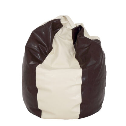 Fotoliu tip para Mara, Big Bean Bag, crem-maro, imitatie piele, 74 cm - imagine 5
