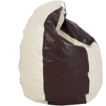 Fotoliu tip para Mara, Big Bean Bag, crem-maro, imitatie piele, 74 cm - imagine 6