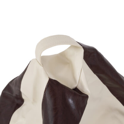 Fotoliu tip para Mara, Big Bean Bag, crem-maro, imitatie piele, 74 cm - imagine 2
