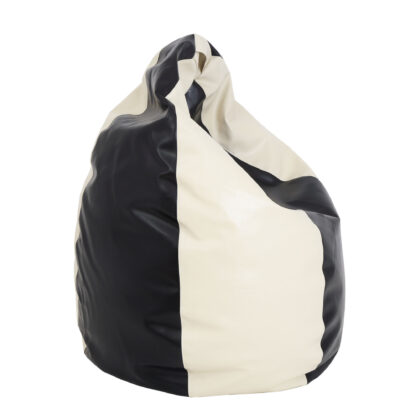 Fotoliu tip para Mara, Big Bean Bag, crem-negru, imitatie piele, 74 cm - imagine 2