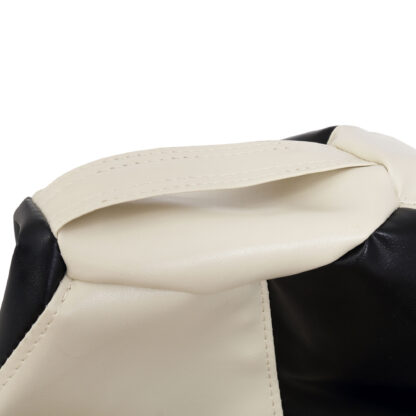 Fotoliu tip para Mara, Big Bean Bag, crem-negru, imitatie piele, 74 cm - imagine 5