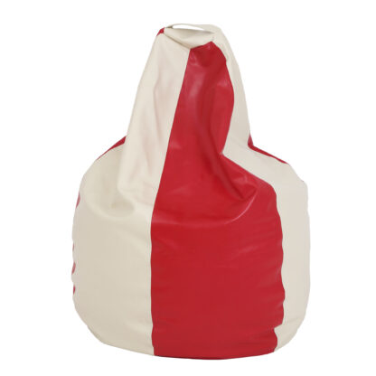 Fotoliu tip para Mara, Big Bean Bag, crem-rosu, imitatie piele, 74 cm
