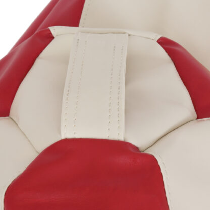 Fotoliu tip para Mara, Big Bean Bag, crem-rosu, imitatie piele, 74 cm - imagine 2