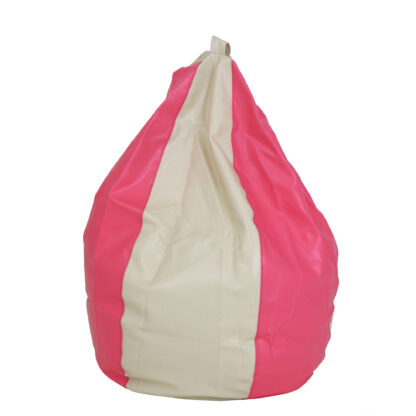 Fotoliu tip para Mara, Big Bean Bag, crem-roz, imitatie piele, 74 cm