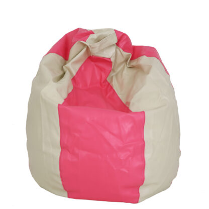 Fotoliu tip para Mara, Big Bean Bag, crem-roz, imitatie piele, 74 cm - imagine 2
