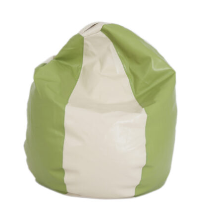 Fotoliu tip para Mara, Big Bean Bag, crem-verde, imitatie piele, 74 cm - imagine 3