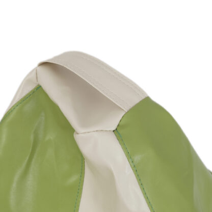 Fotoliu tip para Mara, Big Bean Bag, alb-verde, imitatie piele, 74 cm - imagine 2