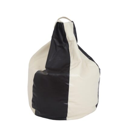 Fotoliu tip para Mara, Big Bean Bag, crem-wenge, imitatie piele, 74 cm