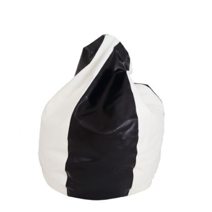 Fotoliu tip para Mara, Big Bean Bag, alb-negru, imitatie piele, 74 cm