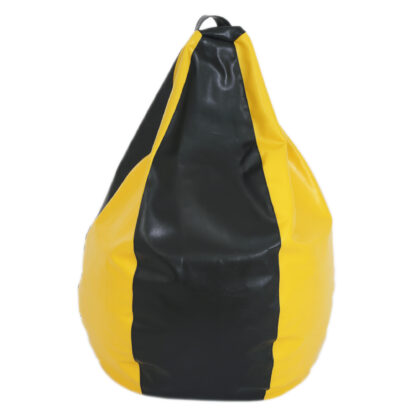 Fotoliu tip para Mara, Big Bean Bag, galben-negru, imitatie piele, 74 cm