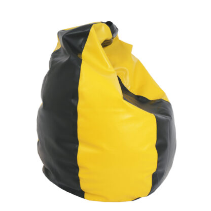 Fotoliu tip para Mara, Big Bean Bag, galben-negru, imitatie piele, 74 cm - imagine 4