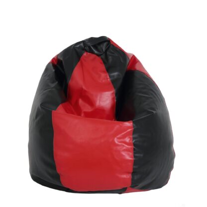 Fotoliu tip para Mara, Big Bean Bag, rosu-negru, imitatie piele, 74 cm - imagine 2