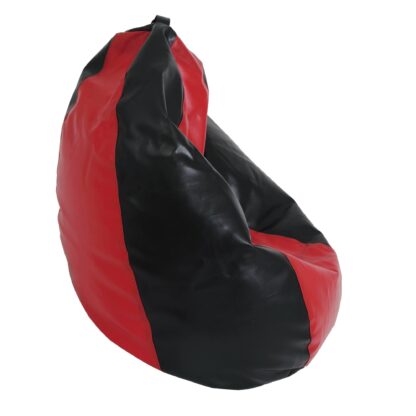 Fotoliu tip para Mara, Big Bean Bag, rosu-negru, imitatie piele, 74 cm - imagine 5