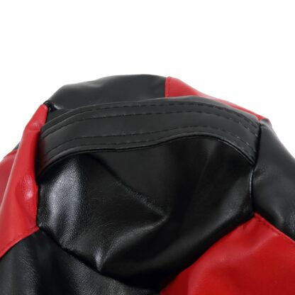 Fotoliu tip para Mara, Big Bean Bag, rosu-negru, imitatie piele, 74 cm - imagine 6