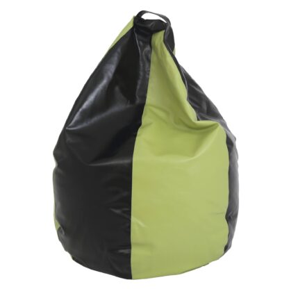 Fotoliu tip para Mara, Big Bean Bag, verde-negru, imitatie piele, 74 cm