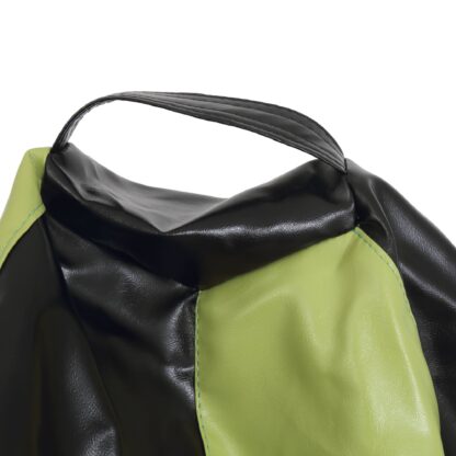 Fotoliu tip para Mara, Big Bean Bag, verde-negru, imitatie piele, 74 cm - imagine 2