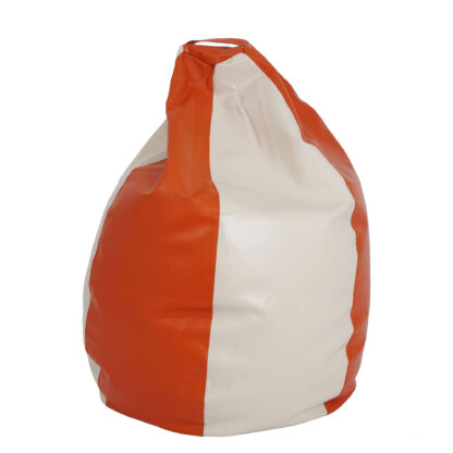 Fotoliu tip para Mara, Big Bean Bag, crem-portocaliu, imitatie piele, 74 cm - imagine 6