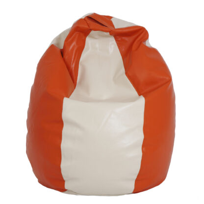 Fotoliu tip para Mara, Big Bean Bag, crem-portocaliu, imitatie piele, 74 cm - imagine 5
