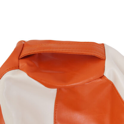 Fotoliu tip para Mara, Big Bean Bag, crem-portocaliu, imitatie piele, 74 cm - imagine 3