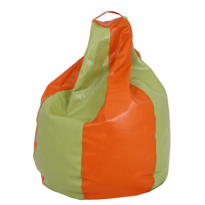 Fotoliu tip para Mara, Big Bean Bag, verde-portocaliu, imitatie piele, 74 cm - imagine 4