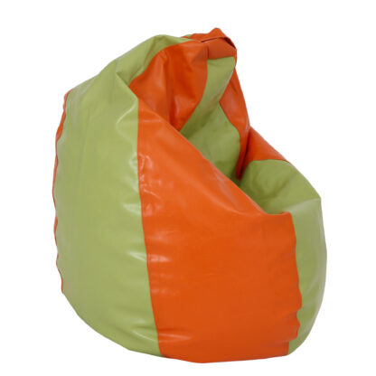 Fotoliu tip para Mara, Big Bean Bag, verde-portocaliu, imitatie piele, 74 cm - imagine 6