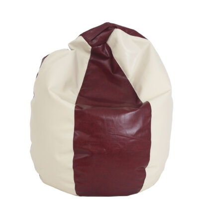 Fotoliu tip para Mara, Big Bean Bag, crem-visiniu, imitatie piele, 74 cm - imagine 2