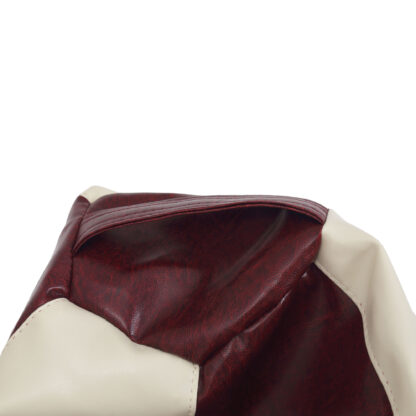 Fotoliu tip para Mara, Big Bean Bag, crem-visiniu, imitatie piele, 74 cm - imagine 6