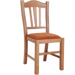 Scaun Silvana, stofa, cadru cires, culoare caramiziu, 44x96x49 cm