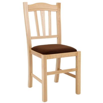 Scaun Silvana, stofa, cadru natur, culoare maro inchis, 44x96x49 cm