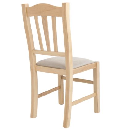 Scaun Silvana, stofa, cadru natur, culoare crem, 44x96x49 cm - imagine 2