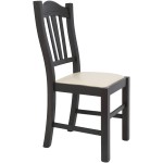 Scaun Silvana, piele ecologica, cadru wenge, culoare crem, 44x96x49 cm - imagine 6