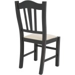 Scaun Silvana, piele ecologica, cadru wenge, culoare crem, 44x96x49 cm - imagine 5