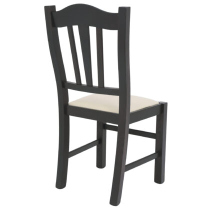 Scaun Silvana, piele ecologica, cadru wenge, culoare crem, 44x96x49 cm - imagine 5