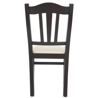 Scaun Silvana, piele ecologica, cadru wenge, culoare crem, 44x96x49 cm - imagine 4