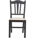 Scaun Silvana, piele ecologica, cadru wenge, culoare crem, 44x96x49 cm - imagine 3