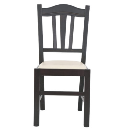 Scaun Silvana, piele ecologica, cadru wenge, culoare crem, 44x96x49 cm - imagine 3