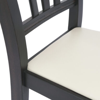 Scaun Silvana, piele ecologica, cadru wenge, culoare crem, 44x96x49 cm - imagine 2