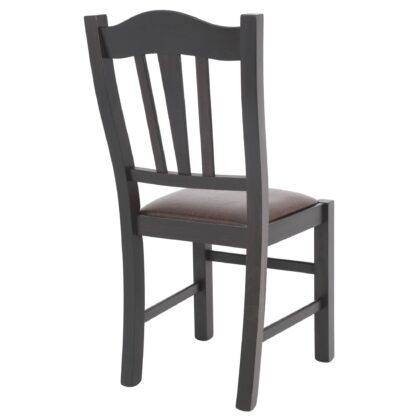 Scaun Silvana, piele ecologica, cadru wenge, culoare maro, 44x96x49 cm - imagine 3