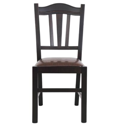 Scaun Silvana, piele ecologica, cadru wenge, culoare maro, 44x96x49 cm - imagine 5