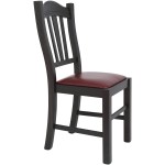 Scaun Silvana, piele ecologica, cadru wenge, culoare visiniu, 44x96x49 cm - imagine 2