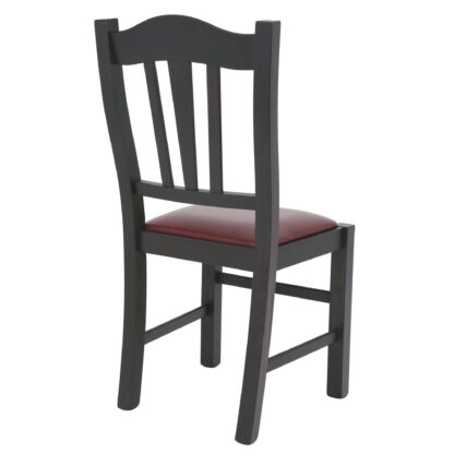 Scaun Silvana, piele ecologica, cadru wenge, culoare visiniu, 44x96x49 cm - imagine 3