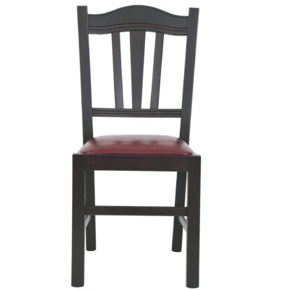 Scaun Silvana, piele ecologica, cadru wenge, culoare visiniu, 44x96x49 cm - imagine 5