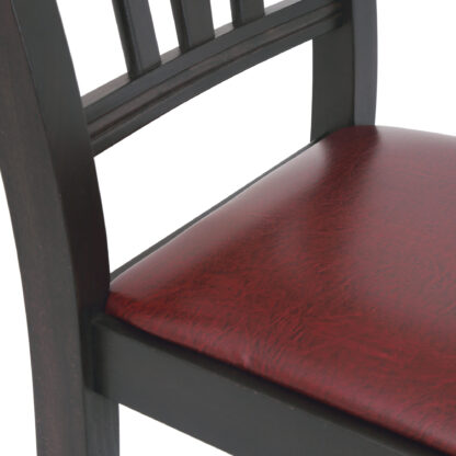 Scaun Silvana, piele ecologica, cadru wenge, culoare visiniu, 44x96x49 cm - imagine 6