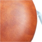 Taburet Sofia, cadru crom, cognac, imitatie piele, 46x45x45 cm - imagine 2